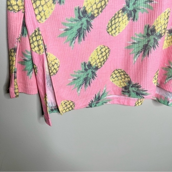 Wildfox Women’s Pineapple Palace Beach Knit Top Swim Coverup Top Pink Size XS - Picture 6 of 9